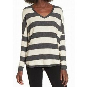 Socialite V neck Stripe Lightweight Sweater